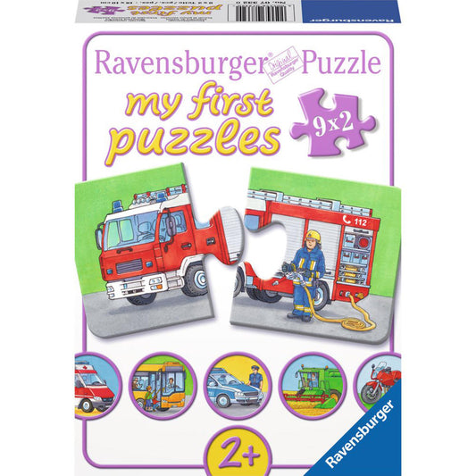 Ravensburger Puzzle Einsatzfahrzeuge, My First Puzzles, Kinderpuzzle, Legespiel, Kinder Spiel, Puzzlespiel, 2 Teile, 07332 0
