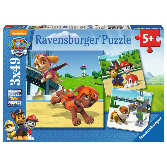 Ravensburger Puzzle Paw Patrol Team On 4 Paws, Children's Puzzle, Laying Game, Children's Game, Puzzle Game, Including Mini Poster, 3 x 49 Pieces, 09239 0