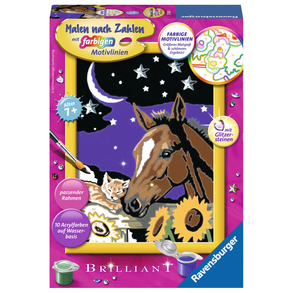 Ravensburger Malen Nach Zahlen Tiefe Freundschaft, Mal Set, Malvorlage, Vorlage, Bild, Kinder, Farbige Motivlinien, 27838 1