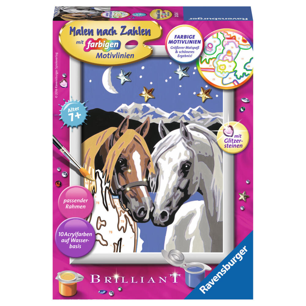 Ravensburger Malen Nach Zahlen Pferdeliebe, Mal Set, Malvorlage, Vorlage, Bild, Kinder, Farbige Motivlinien, 28024 7