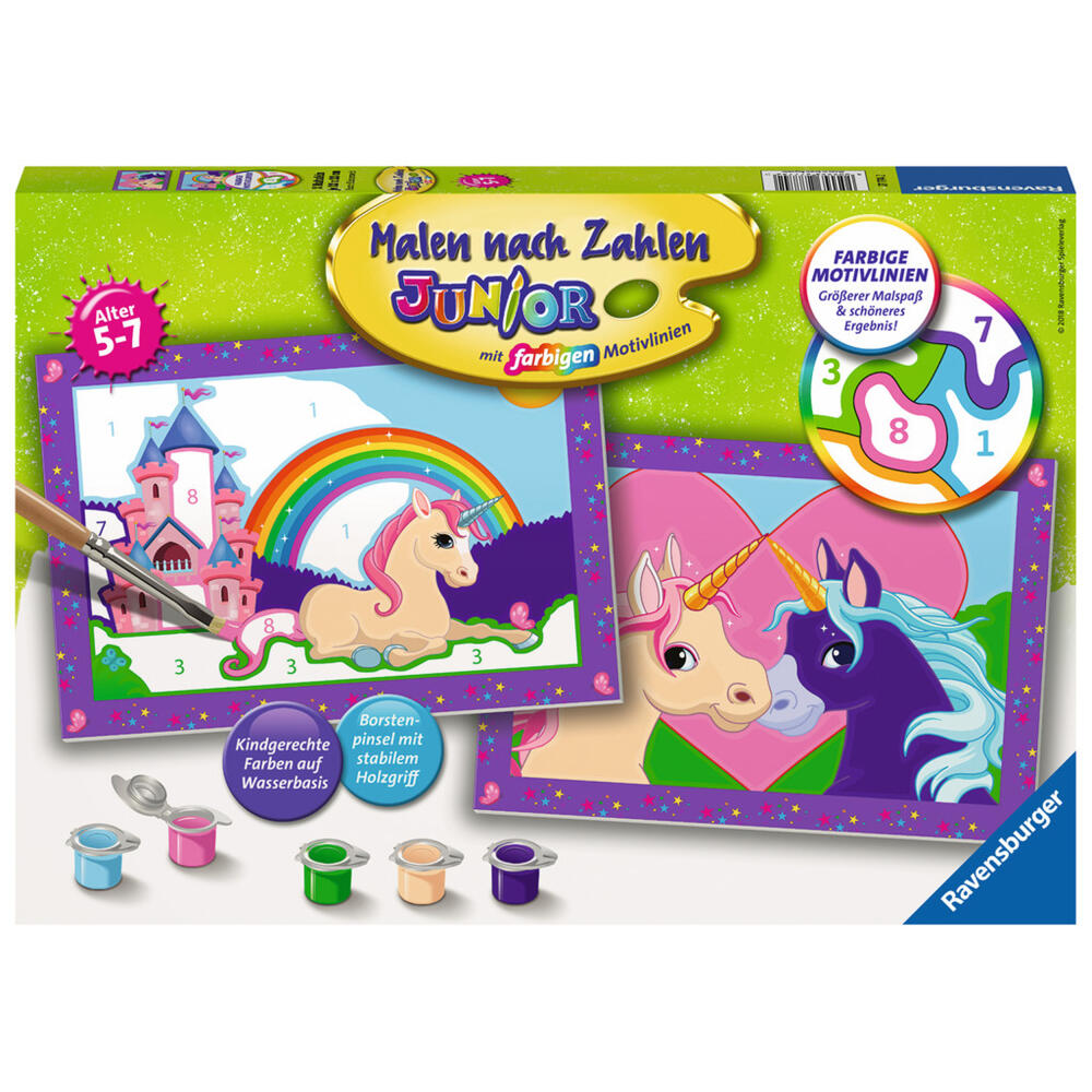 Ravensburger Malen Nach Zahlen Bunte Einhornwelt, Mal Set, Malvorlage, Vorlage, Bild, Kinder, Junior, 27774 2