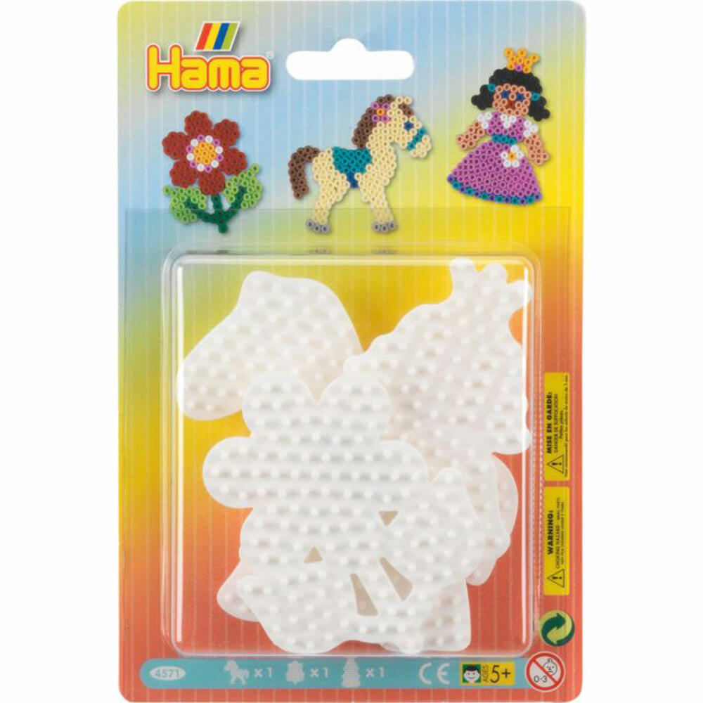 Hama Bügelperlen Blister 3 Stiftplatten Prinzessin/Blume/Pony
