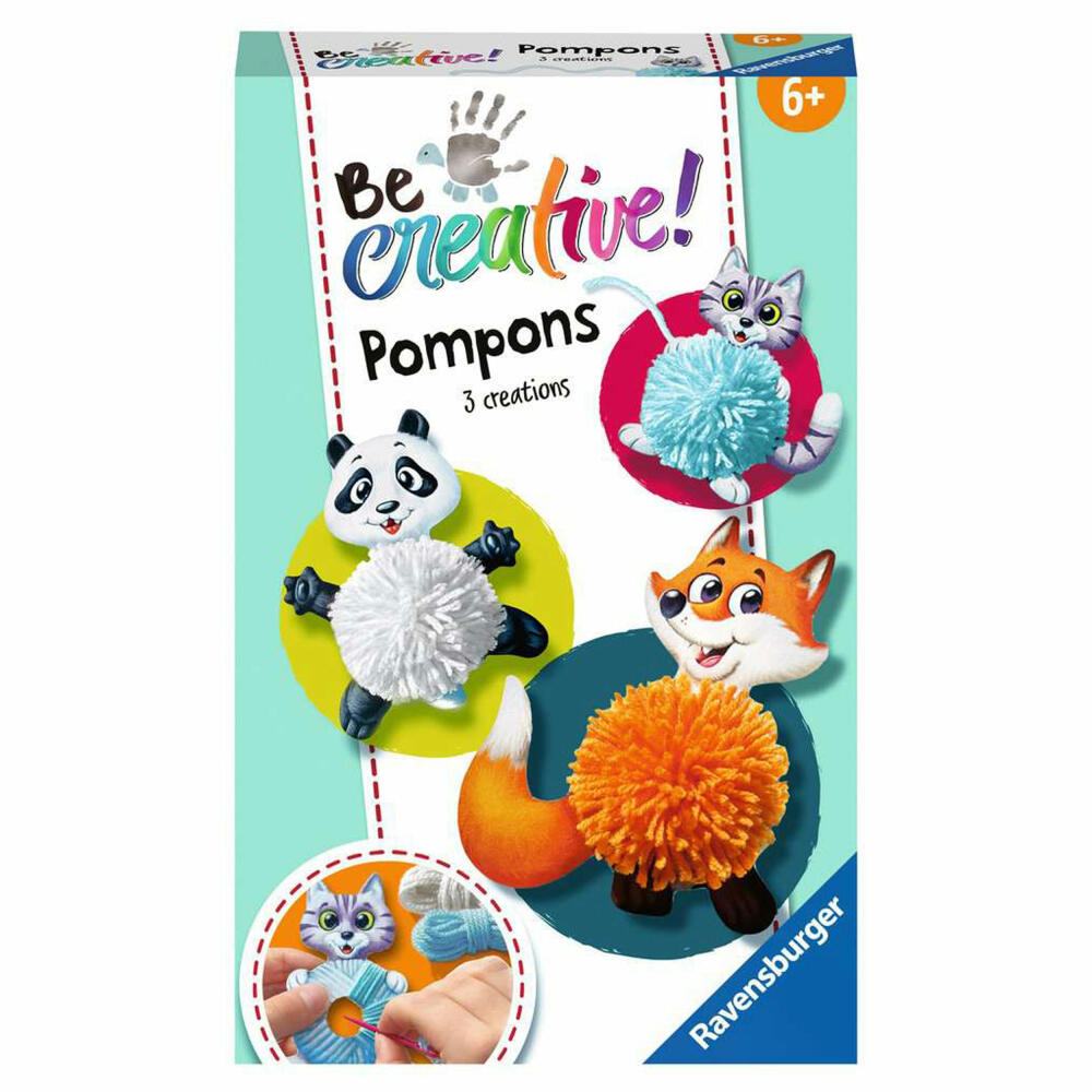 Ravensburger BeCreative Pompon Animals, Pompon Tiere, DIY, Bastelset, Bastel Set, Basteln, 18429