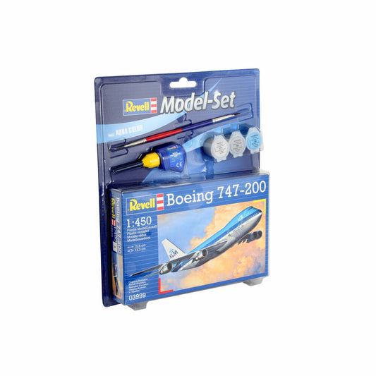 Revell Model Set Boeing 747-200, Flugzeug, Modellbausatz, Modell Bausatz, 22 Teile, ab 10 Jahre, 63999