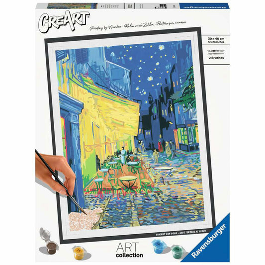 Ravensburger Malen nach Zahlen ART Collection: Café Terrace at Night Van Gogh, Malset, Malvorlage, Malen, 23519