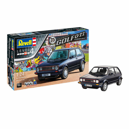 Revell Modellbausatz Geschenkset 35 Years Volkswagen Golf GTI Pirelli, Modell Bausatz, 118 Teile, ab 12 Jahre, 05694
