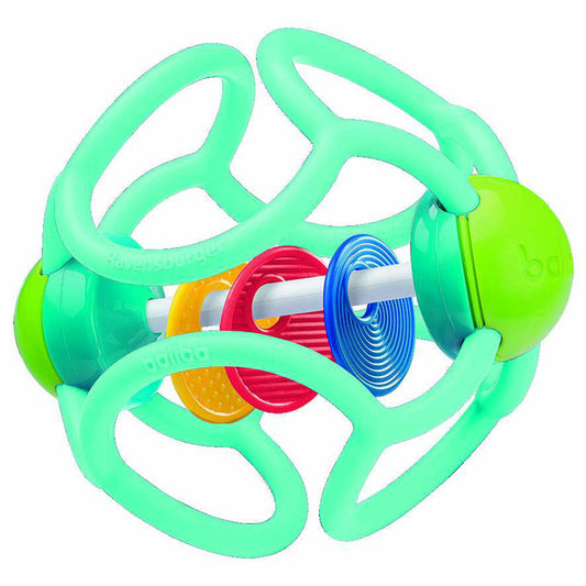 Ravensburger ministeps baliba rattle ball, rattle ball, grasping toy, biting ball, gripping ball, biting aid, toy, silicone, turquoise, 04152