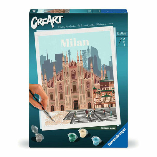 Ravensburger CreArt Colorful Milan, Malen nach Zahlen, Malset, Malvorlage, Malen, 23688