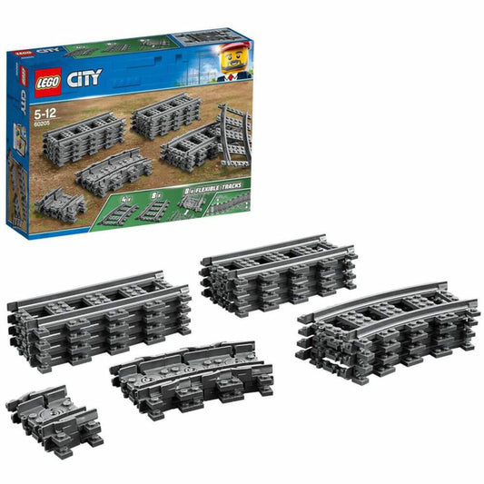 LEGO City Tracks and Curves, 20 pcs., Railway Accessories, Construction Toy, Ages 5 and Up, 60205