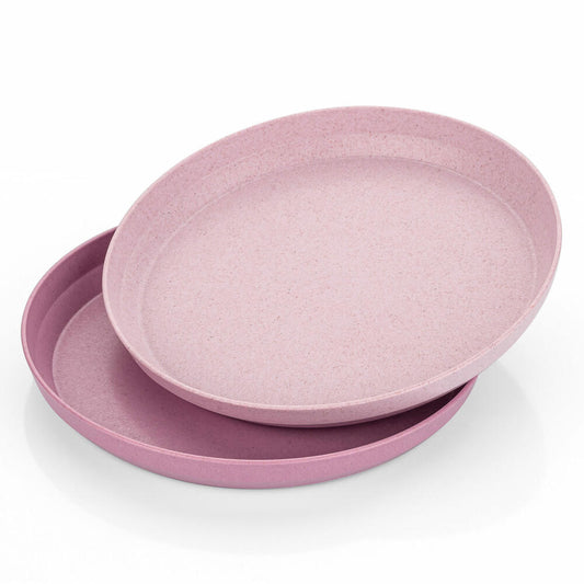 reer Growing Teller, 2er Set, Essteller, Kinderteller, Speiseteller, Rosa, Ø 20 cm, 22074