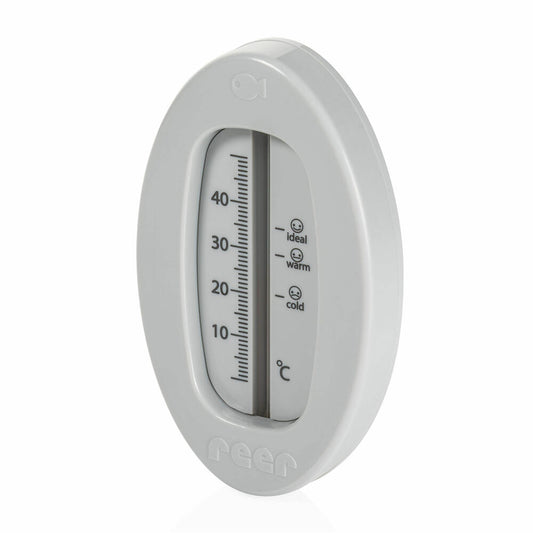 reer Badethermometer Oval, Bade Thermometer, Badewasser Temperaturmesser, Grau, 24112
