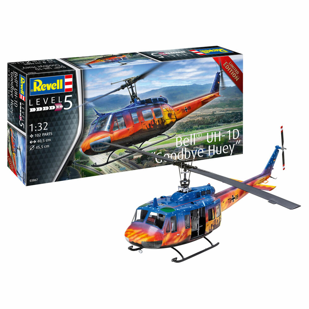 Revell Modellbausatz Bell UH-1D Goodbye Huey, Hubschrauber, 102 Teile, 03867