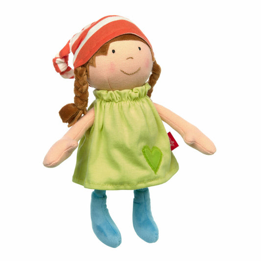 sigikid Softdolls Puppe Klein, Stoffpuppe, Kuschelpuppe, Spielpuppe, Grün, 24 cm, 39410