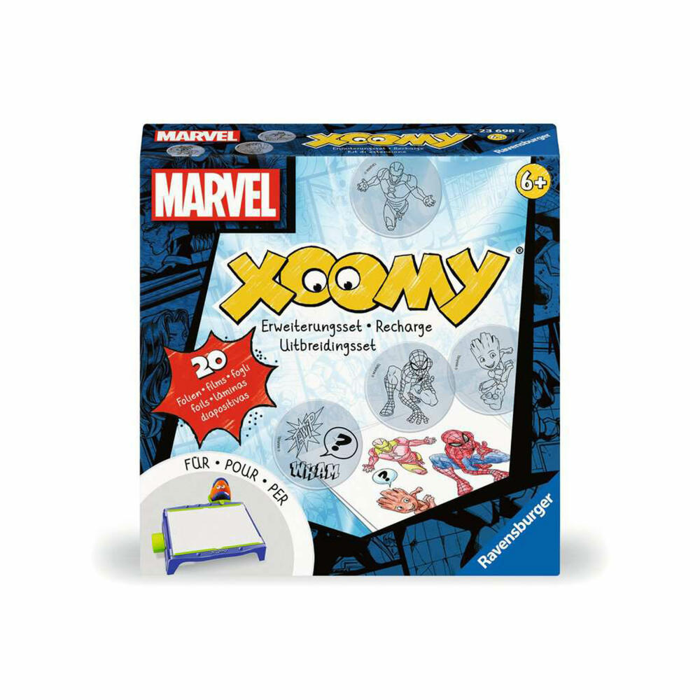 Ravensburger Xoomy Refill Marvel, expansion set, painting set, painting template, 20 motif foils, superheroes, 23698