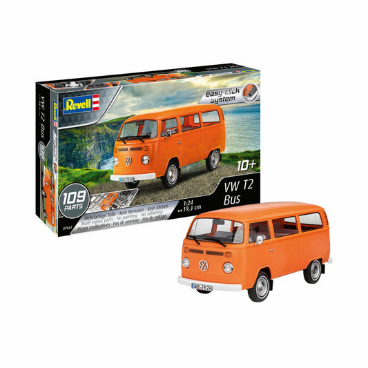 Revell Bausatz VW T2 Bus, Bulli, Modellbausatz, Easy Click System, ohne Kleben, 109 Teile, ab 10 Jahre, 07667