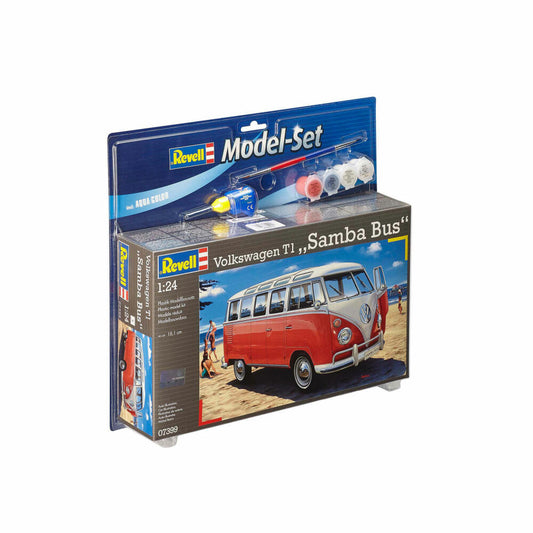 Revell Model Set VW T1 Samba Bus, VW-Bus, Modellbausatz mit Farben und Kleber, 173 Teile, ab 12 Jahren, 67399