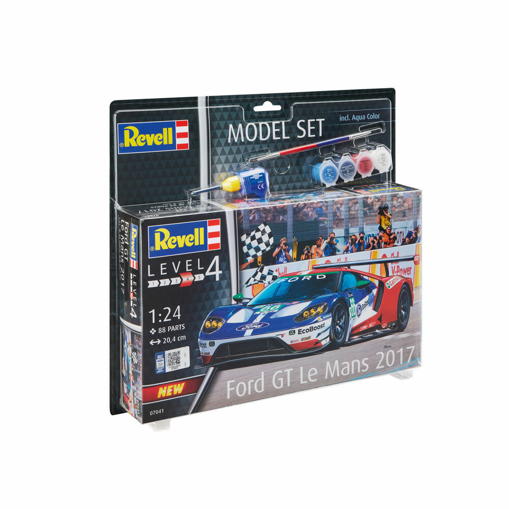 Revell Model Set Ford GT - Le Mans 2017, Rennwagen, Modellbausatz mit Farben und Kleber, 88 Teile, ab 12 Jahren, 67041