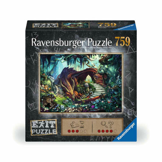 Ravensburger Exit Puzzle In the Dragon's Cave, Adult Puzzle, Guessing Game, Riddle, 759 Pieces, from 12 Years, 17366