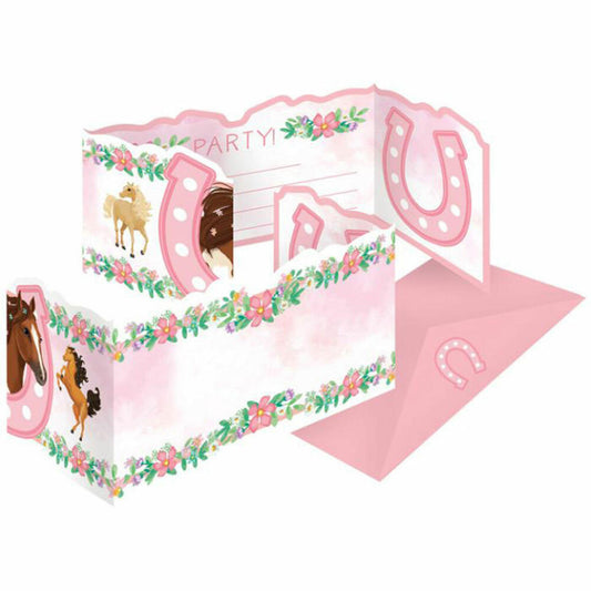 Amscan 8 Invitation Cards &amp; Envelopes Beautiful Horses