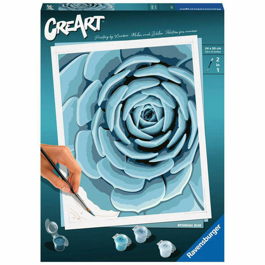Ravensburger CreArt Botanical Blue, Paint by Numbers, Painting Set, Coloring Page, Painting, 23610