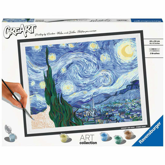 Ravensburger Malen nach Zahlen ART Collection: Starry Night Van Gogh, Malset, Malvorlage, Malen, 23518
