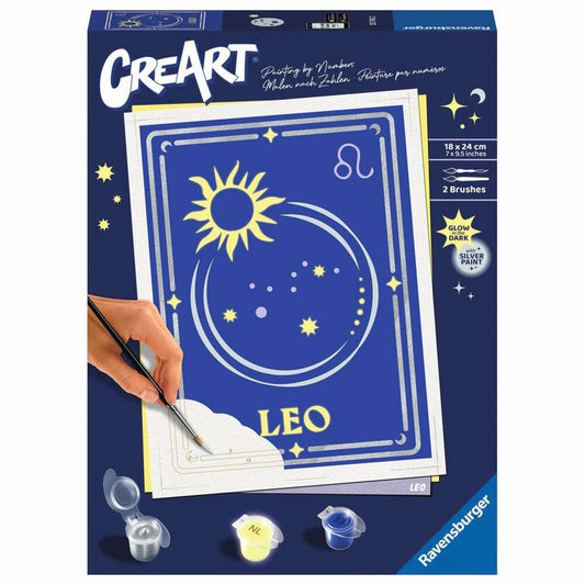 Ravensburger CreArt Sternzeichen Zodiac Sign Löwe, Malen nach Zahlen, Malset, Malvorlage, Malen, 23743
