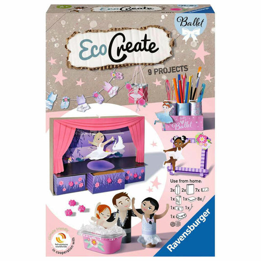 Ravensburger EcoCreate Live like a Ballerina, Bastelset, Kreativset, Bastel Set, Kinder, Upcycling, Basteln, 23672