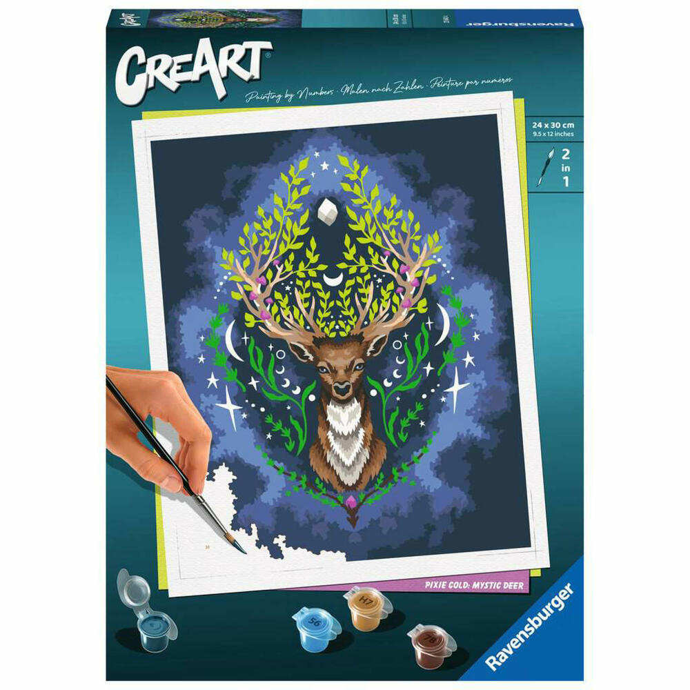 Ravensburger CreArt Pixie Cold: Mystic Deer, Malen nach Zahlen, Malset, Malvorlage, Malen, 23640