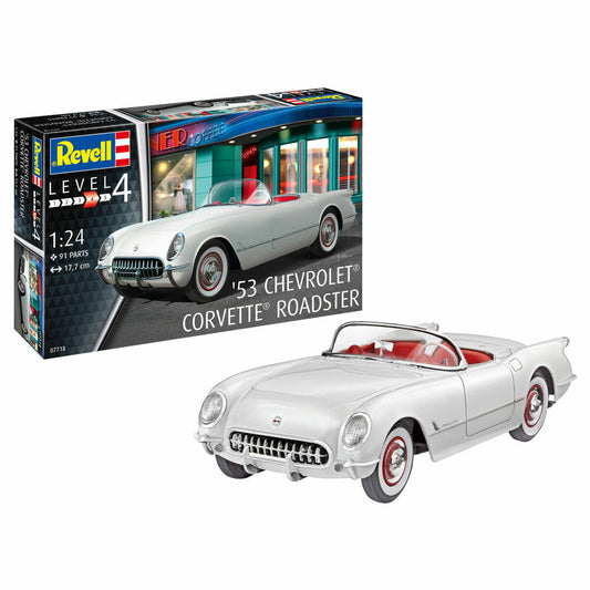 Revell Modellbausatz 1953 Corvette Roadster, Sportwagen, Auto, 91 Teile, 07718
