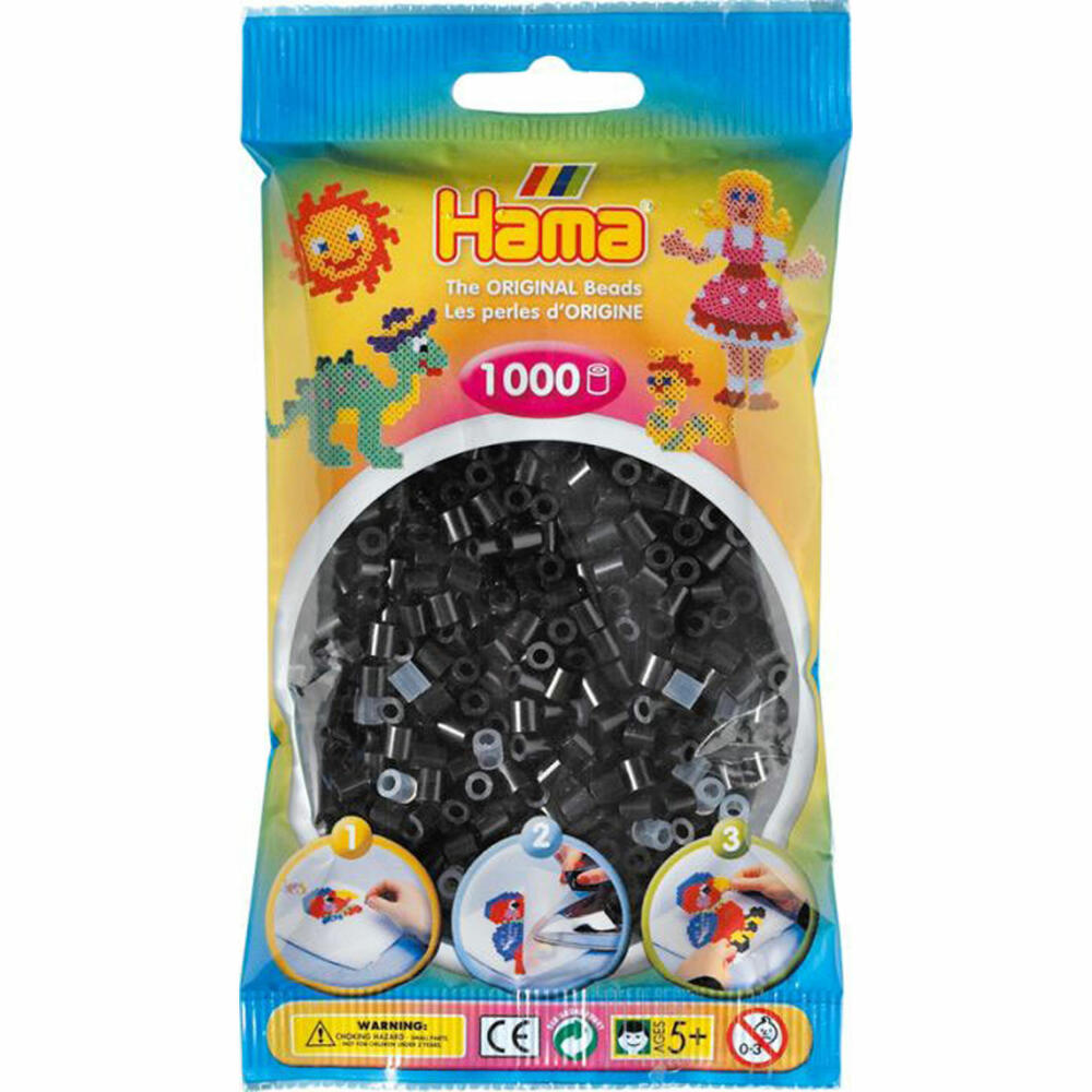 Hama iron-on beads, black, 1,000 pieces