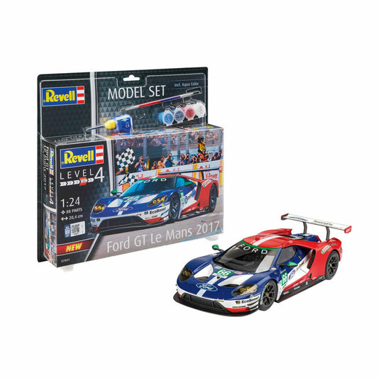 Revell Model Set Ford GT - Le Mans 2017, Rennwagen, Modellbausatz mit Farben und Kleber, 88 Teile, ab 12 Jahren, 67041
