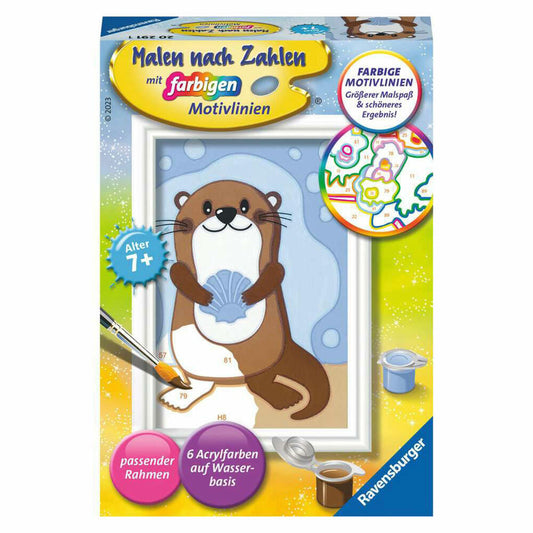Ravensburger Malen nach Zahlen Fröhlicher Otter, Malvorlage, Malset, Malen, Kinder, 20291