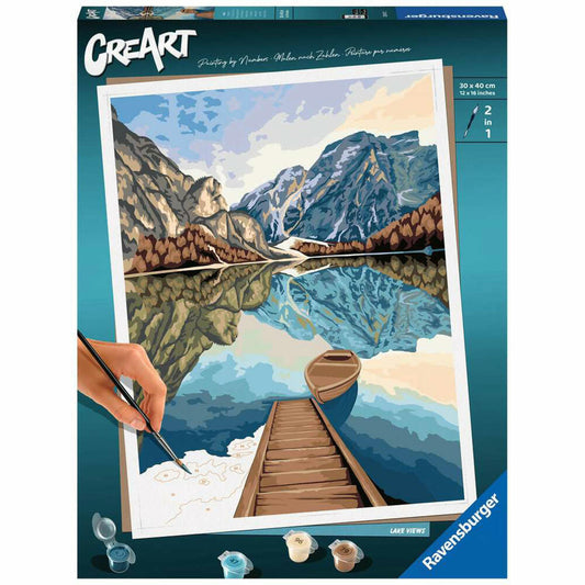Ravensburger CreArt Lake Views, painting by numbers, painting set, coloring page, painting, 23612