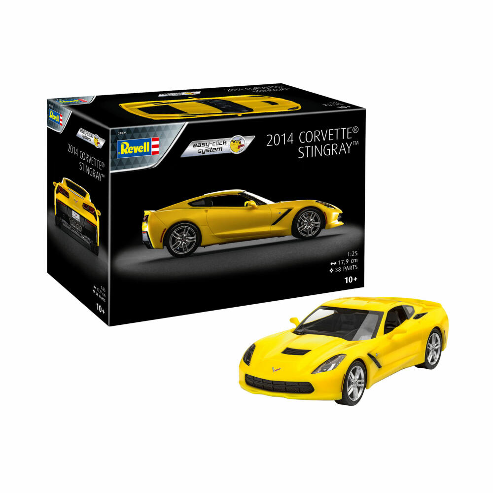 Revell Steck-Modellbausatz 2014 Corvette Stingray easy-click-system, Sportwagen, Auto, 38 Teile, 07825