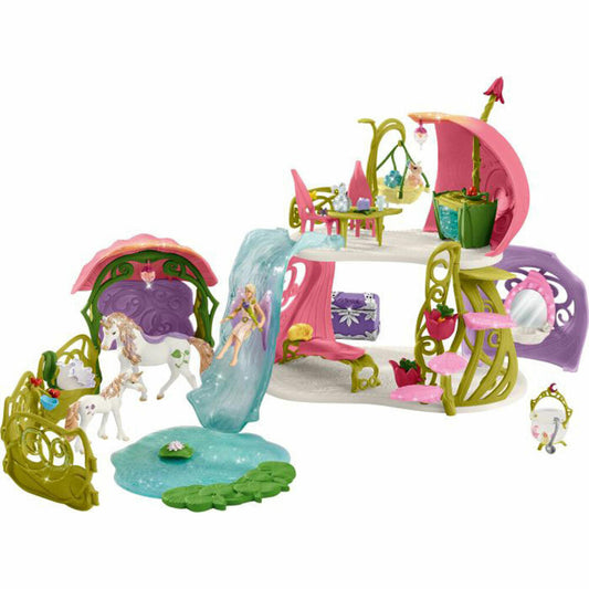 schleich bayala 42445 Glittering Flower House with Unicorns, Lake and Stable