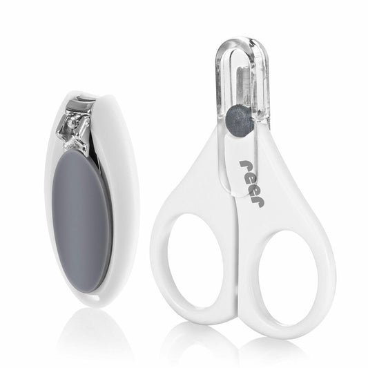 reer BabyCare Nagelpflege-Set, 2-tlg., Nagelschere, Nagelknipser, Nagel Schere, Knipser, 81050