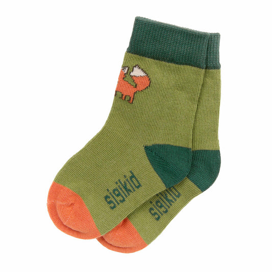 sigikid Forest Fox Sockeni, Babysocken, Babystrümpfe, Baby Strümpfe, Baumwolle, Grün, Größe 16 - 18, 39467