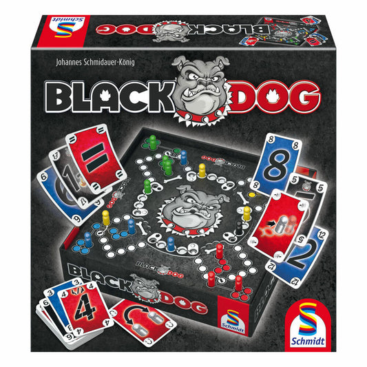 Schmidt Black DOG, Kartenspiel, Brettspiel, Gesellschaftsspiel, 2 bis 4 Spieler, 49323