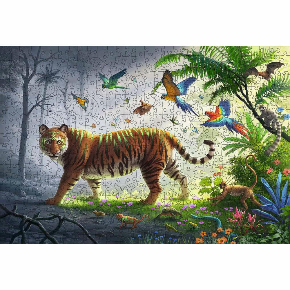 Ravensburger Wooden Puzzles Tiger im Dschungel, Puzzle, Holzpuzzle, Kinder, 500 Teile, 17514