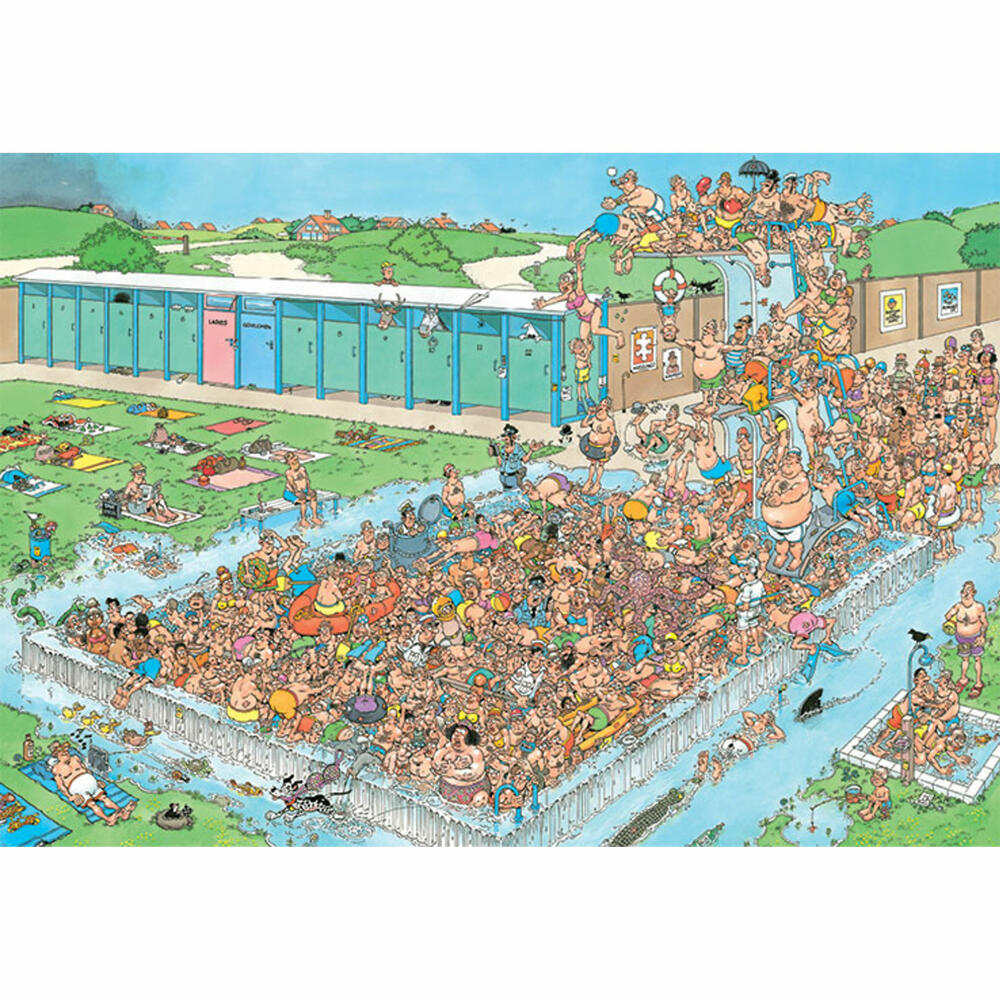 Jumbo Spiele Jan van Haasteren - Ab in den Pool, Puzzle, Erwachsenenpuzzle, Puzzlespiel, 2000 Teile, 20040