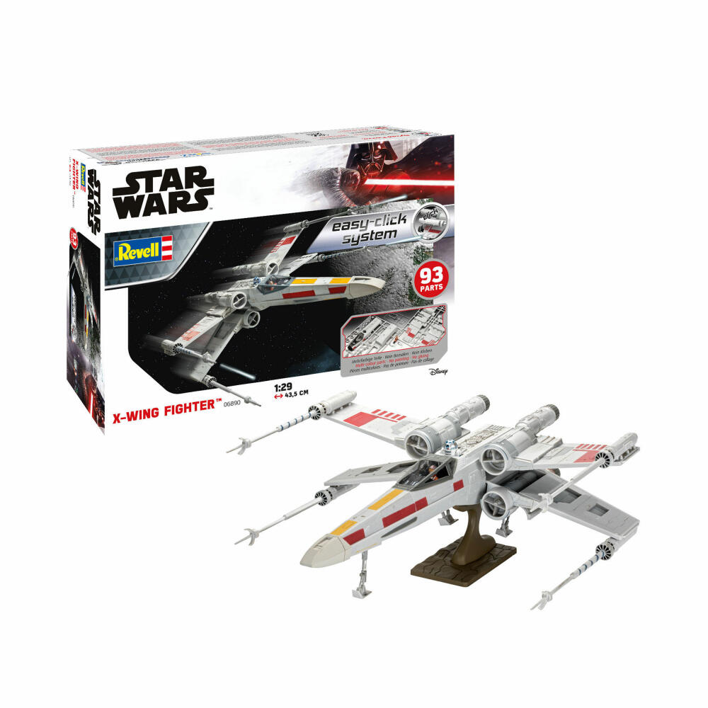 Revell Modellbausatz X-Wing Fighter, Star Wars Raumschiff, Easy Click System, ohne Kleben, 93 Teile, ab 10 Jahren, 06890