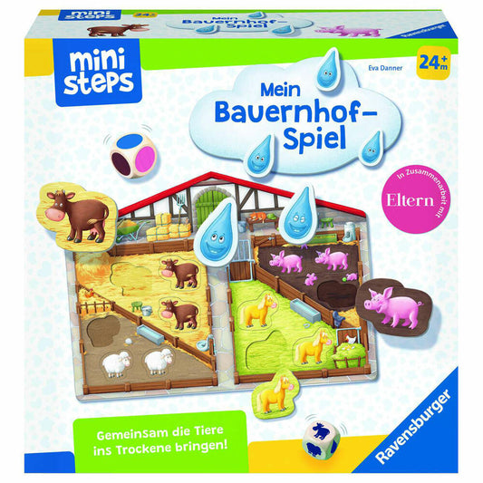 Ravensburger ministeps Our Farm Game, Dice Game, Puzzle Game, Children's Game, Dice, Puzzle, from 24 months, 04173