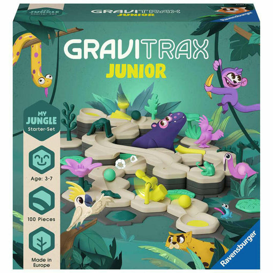 Ravensburger GraviTrax Junior Starter Set L Jungle, marble run system, marble run, construction kit, from 3 years, 27499