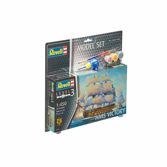 Revell Model Set HMS Victory, Flaggschiff Admiral Nelson, Schiff, Modellbausatz, Modell Bausatz, 45 Teile, ab 10 Jahre, 65819
