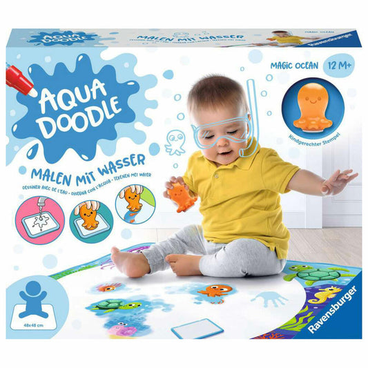 Ravensburger Aquadoodle Magic Ocean, Malen mit Wasser, Wassermalmatte, mit Stempel, 04568