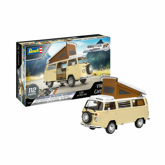 Revell Bausatz VW T2 Camper, Modellbausatz, Easy Click System, ohne Kleben, 112 Teile, ab 10 Jahre, 07676