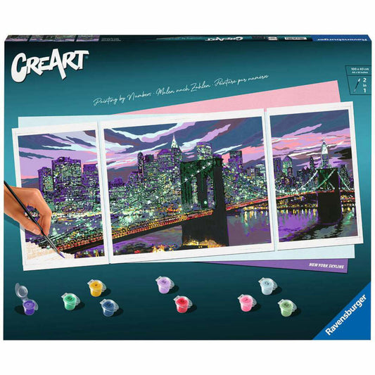Ravensburger CreArt New York Skyline, Malen nach Zahlen, Malset, Malvorlage, Malen, 23551