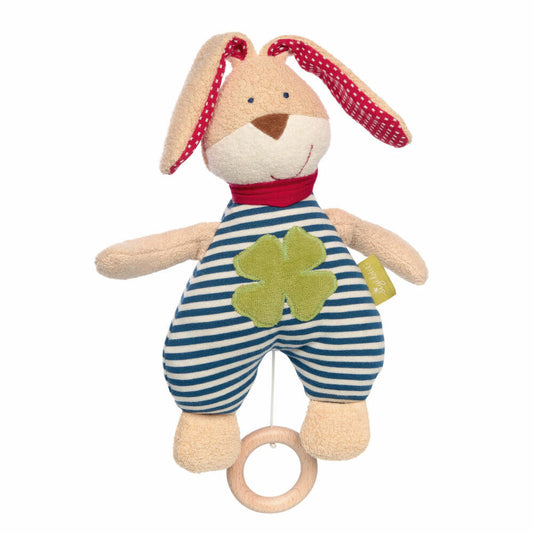 Sigikid Green Organic Spieluhr Hase, Kinderspieluhr, Spiel Uhr, Einschlafhilfe, Baumwolle, Blau, 27 cm, 39048