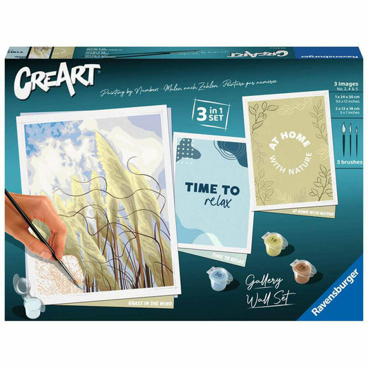 Ravensburger CreArt Gallery Wall Set Nature, Painting by Numbers, Painting Set, Coloring Page, Painting, 23613