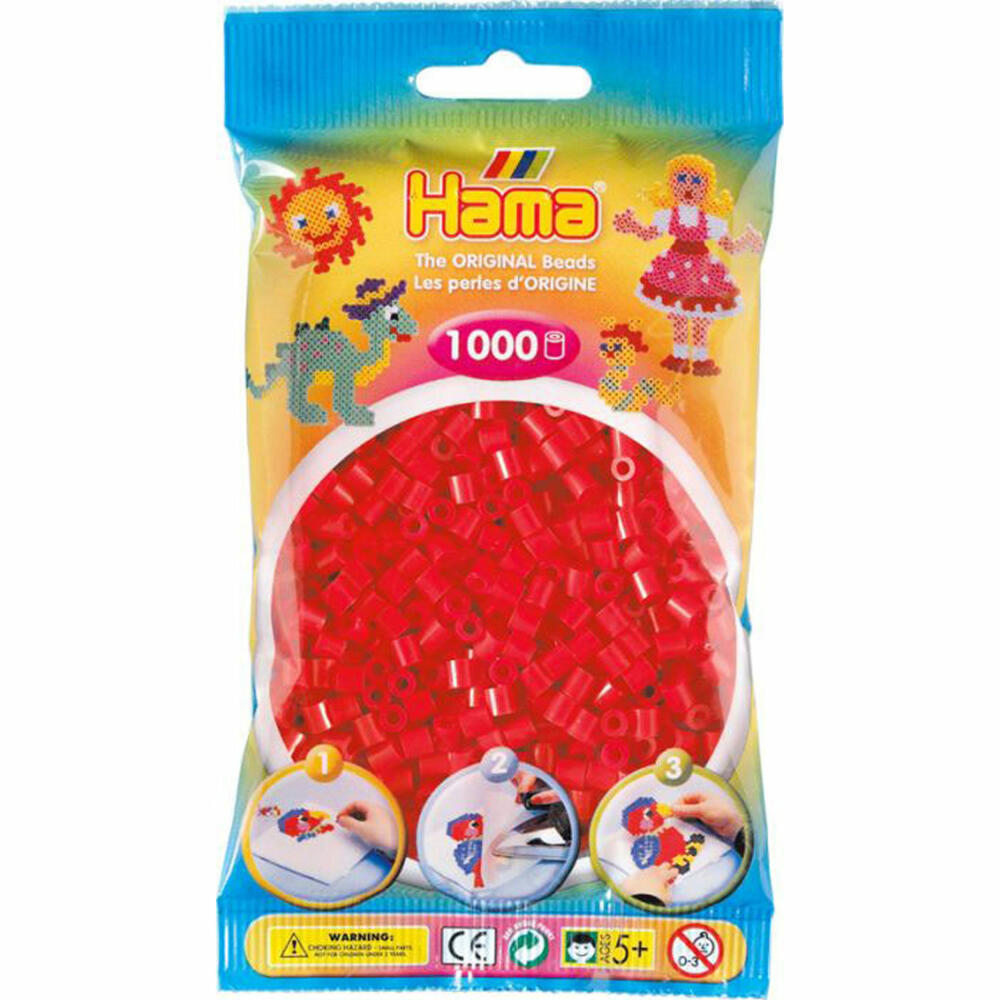 Hama iron-on beads, red, 1,000 pieces